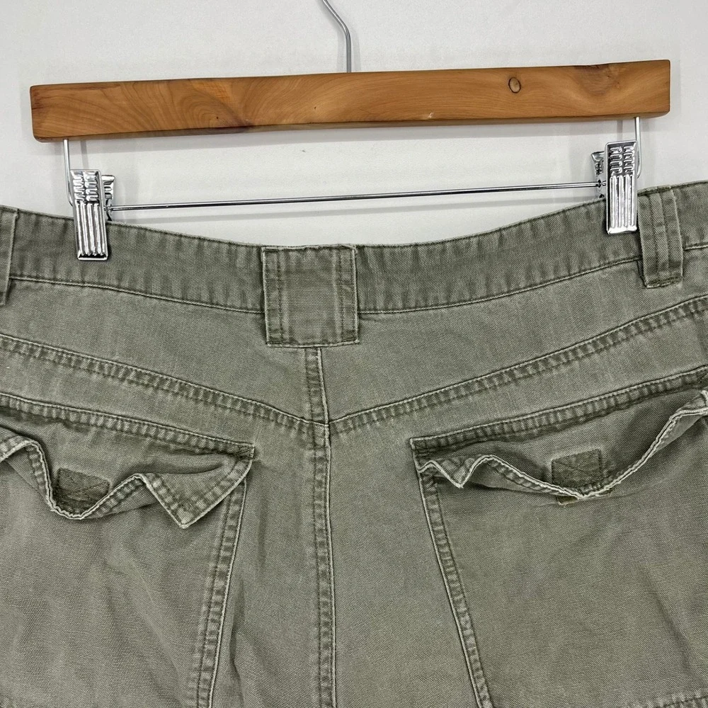 High Sierra Mens Olive Green Cotton Canvas Cargo Utility Shorts Size 34